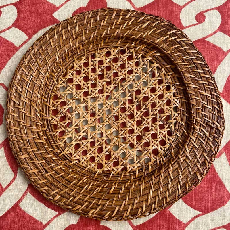 platos de sitio de rattan para la mesa