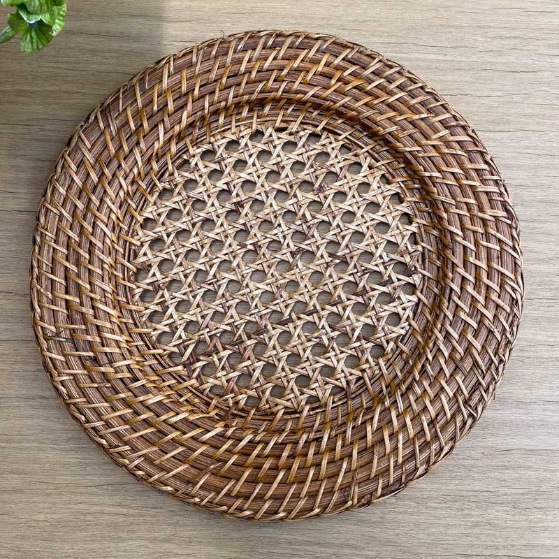 platos de sitio de rattan para la mesa