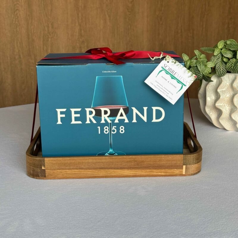 Bandeja Riviera + caja copas Allure Bordeaux de Ferrand (bolsa de regalo)