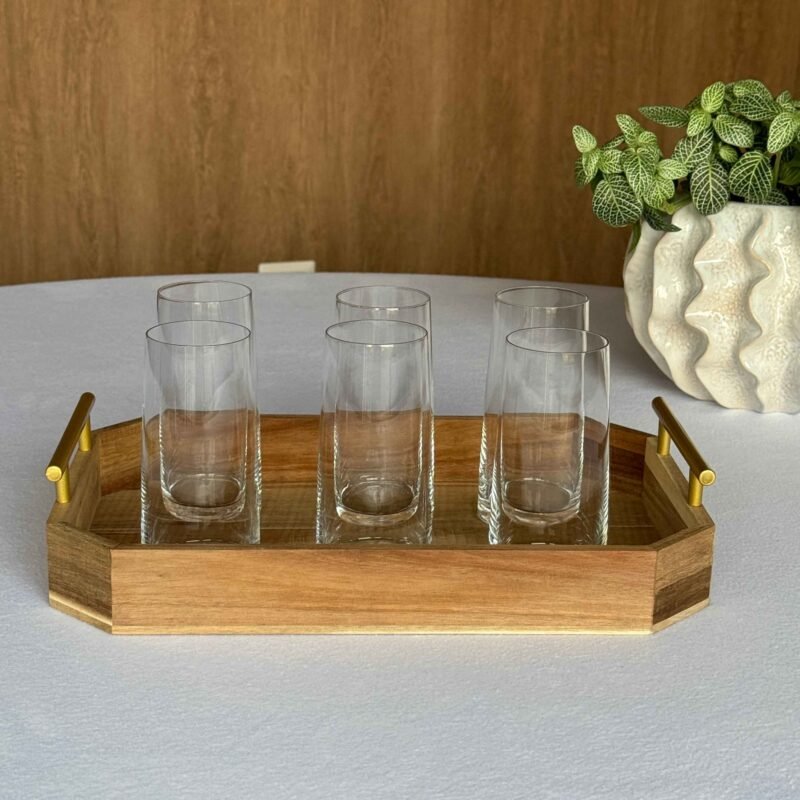 Bandeja Hexagonal + Caja de vasos Allure Long Drink