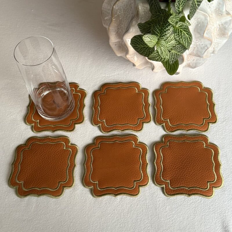Set de 6 posavasos Verona Camel (Gift box)