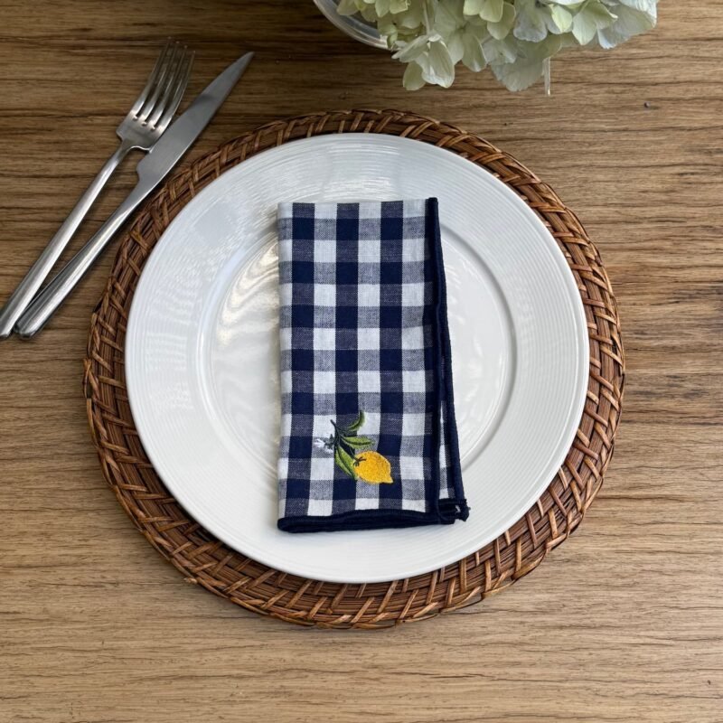 Servilletas limoncello / Vichy Azul