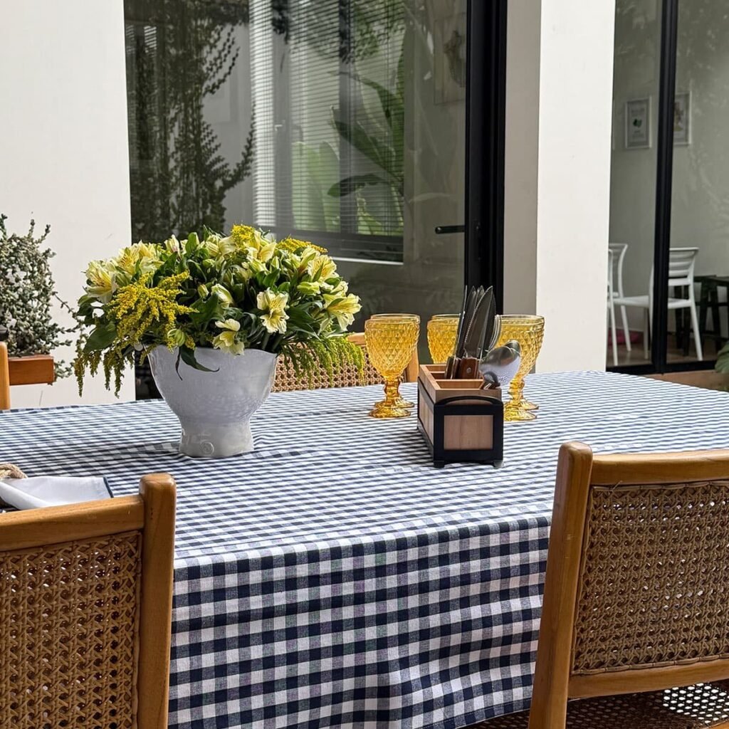 Mantel Picnic Cuadros chicos Azules - 100% Cotton