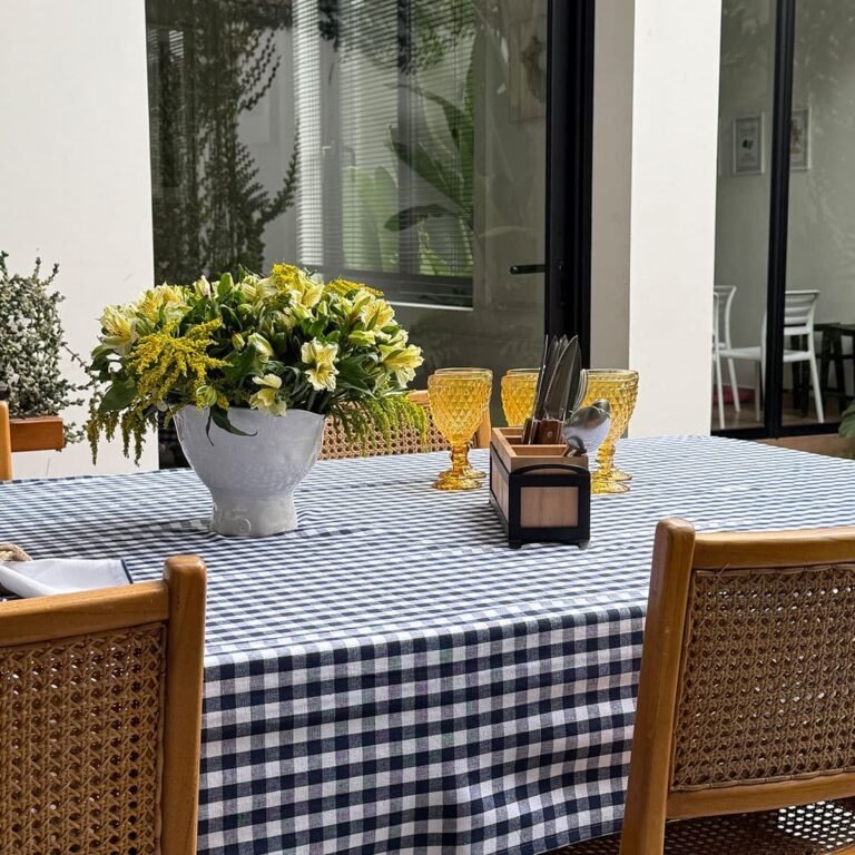 Mantel Picnic Cuadros chicos Azules - 100% Cotton