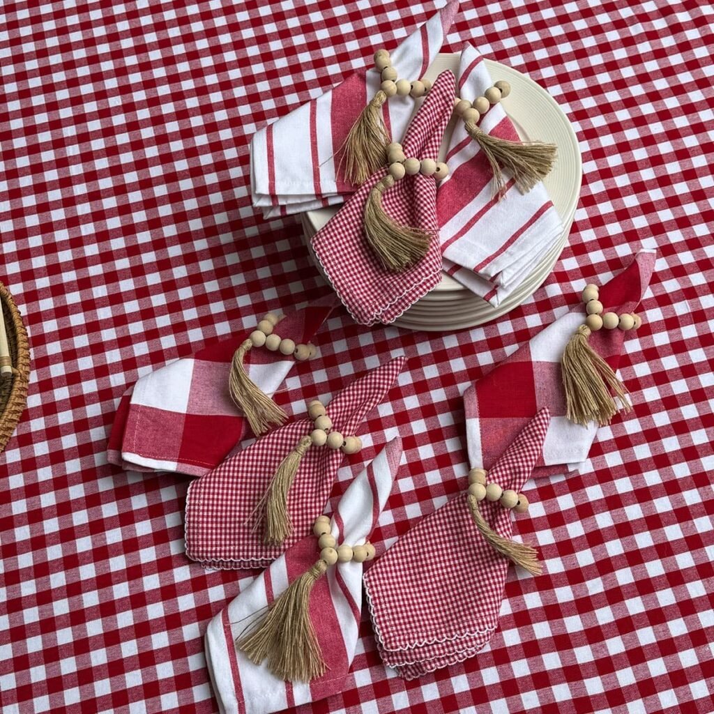 Servilletas Cuadros rojos petit