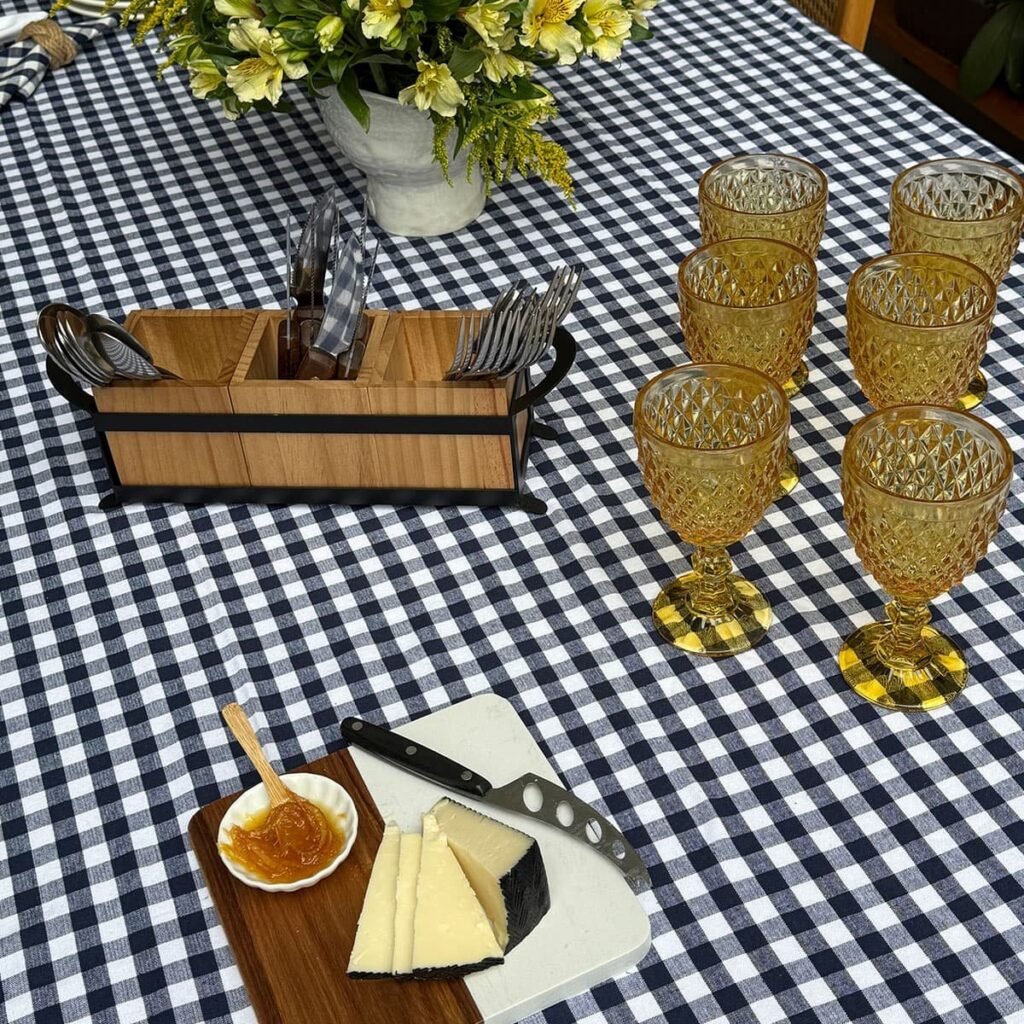 Mantel Picnic Cuadros chicos Azules - 100% Cotton