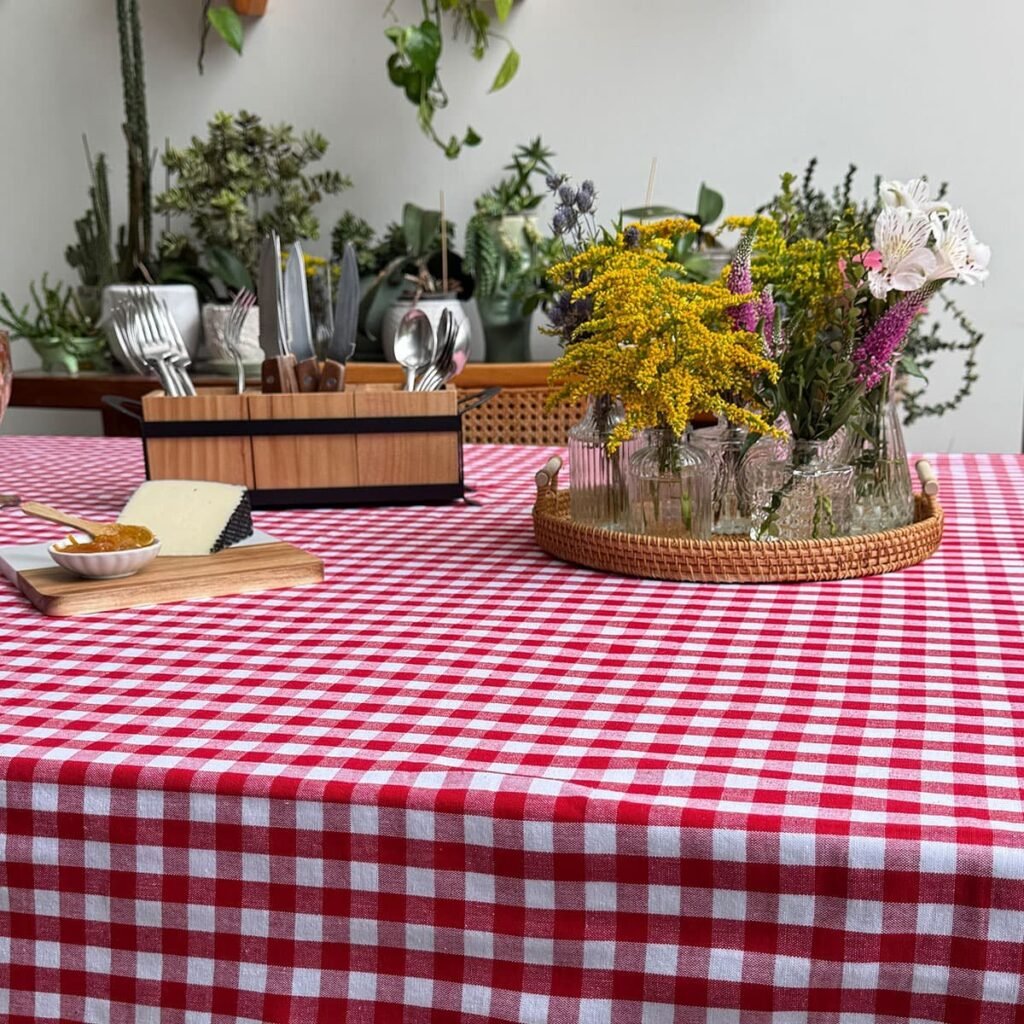 Mantel Picnic Cuadros Rojos chicos - 100% Cotton