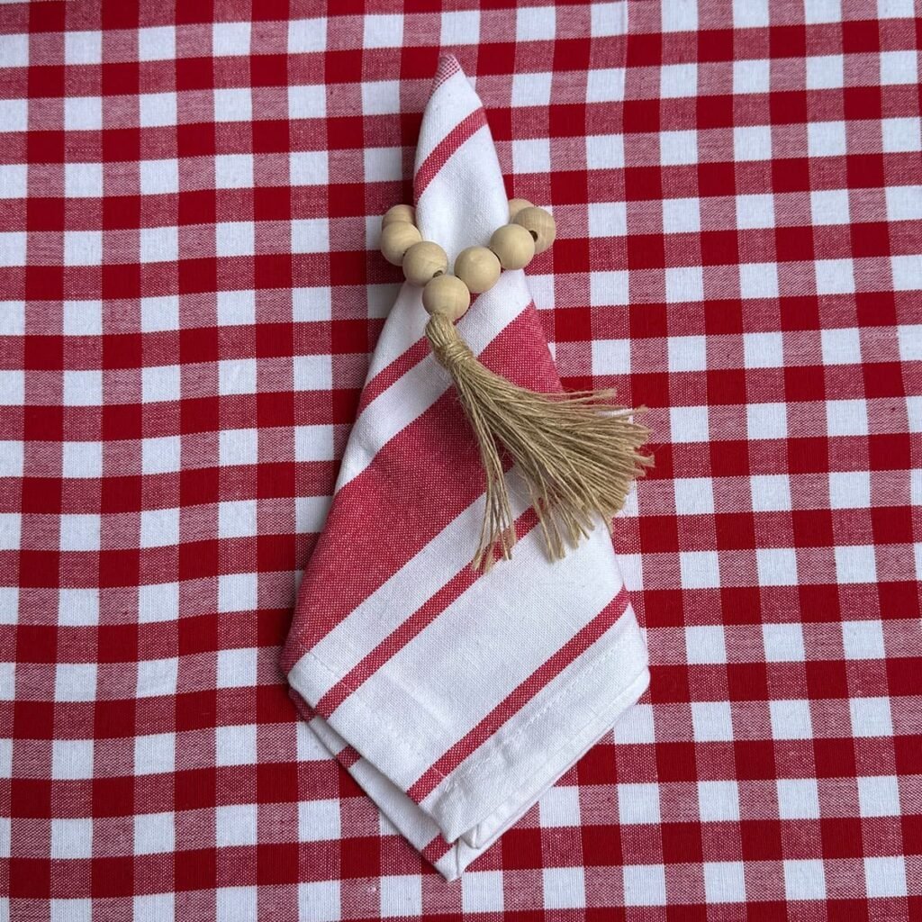 Servilletas a rayas rojas - SET X 6