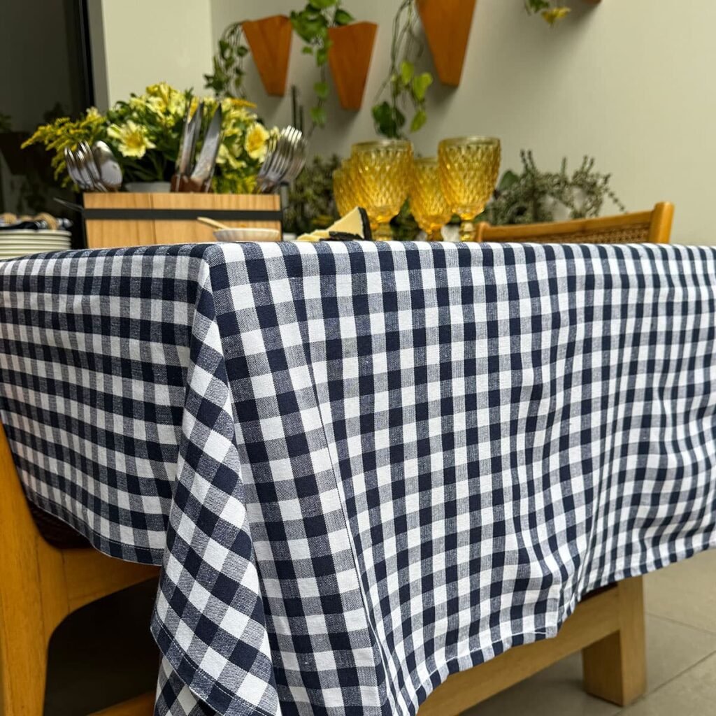 Mantel Picnic Cuadros chicos Azules - 100% Cotton