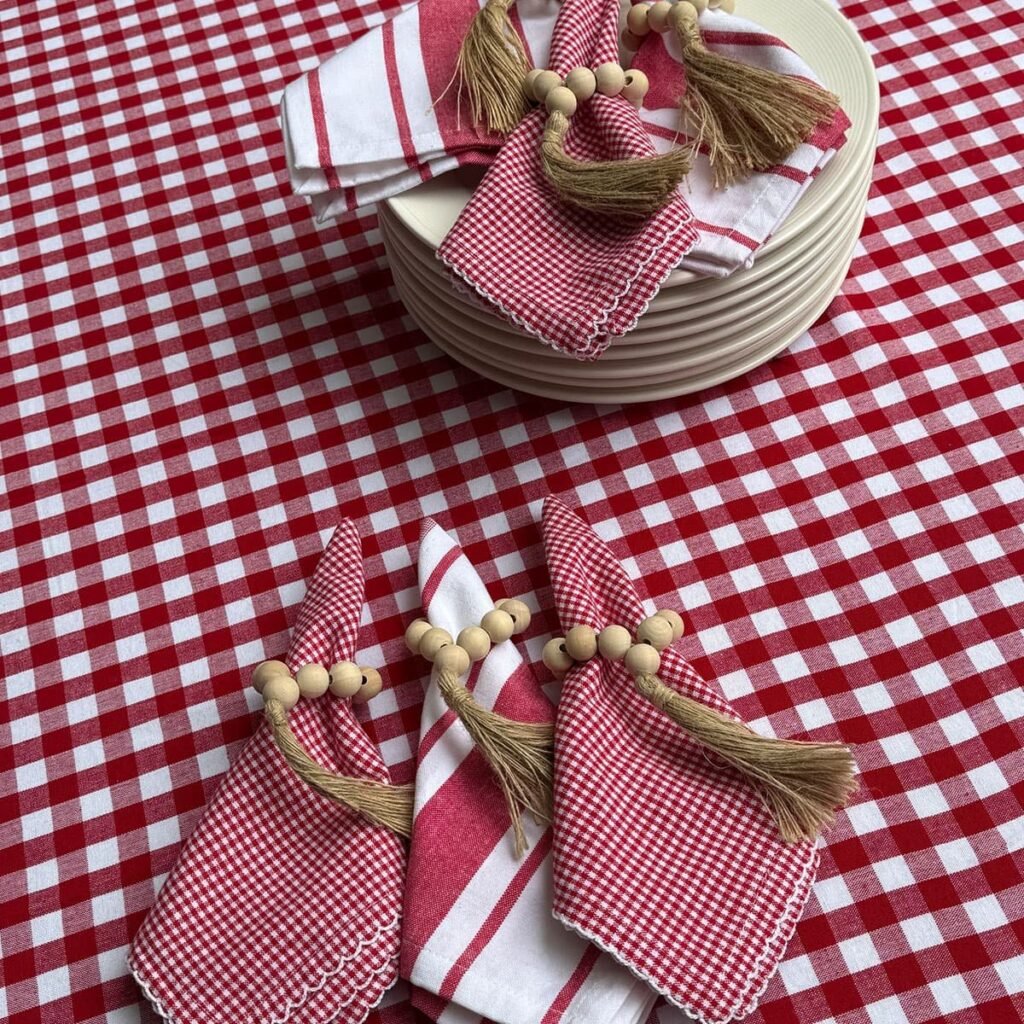 Mantel Picnic Cuadros Rojos chicos - 100% Cotton