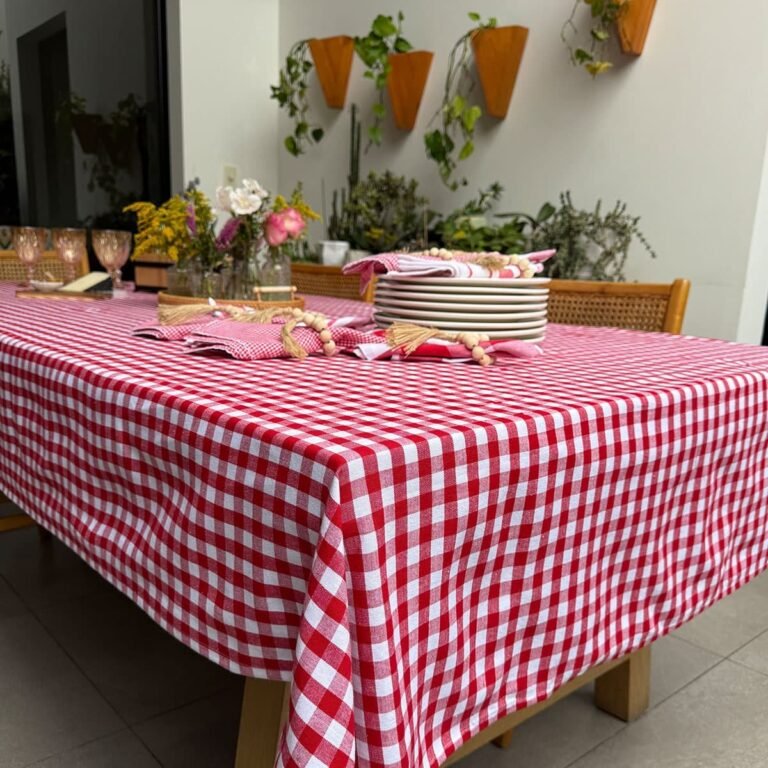 Mantel Picnic Cuadros Rojos chicos - 100% Cotton