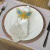 Individual a Rayas blanco y tostado - 100% cotton