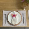 Individual a Rayas blanco y tostado - 100% cotton