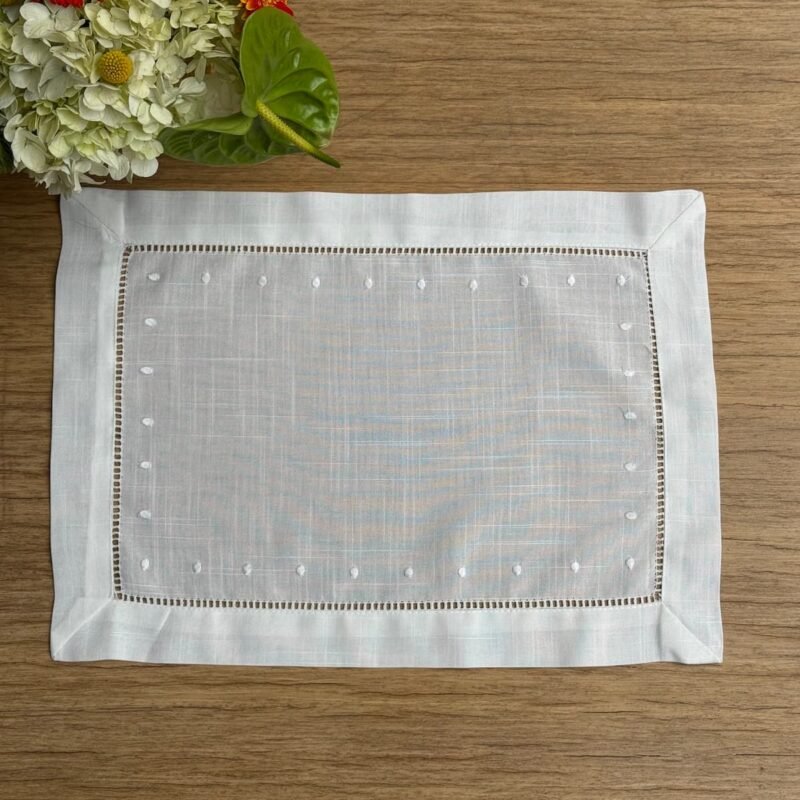 Individual Polka Blanco sobre blanco