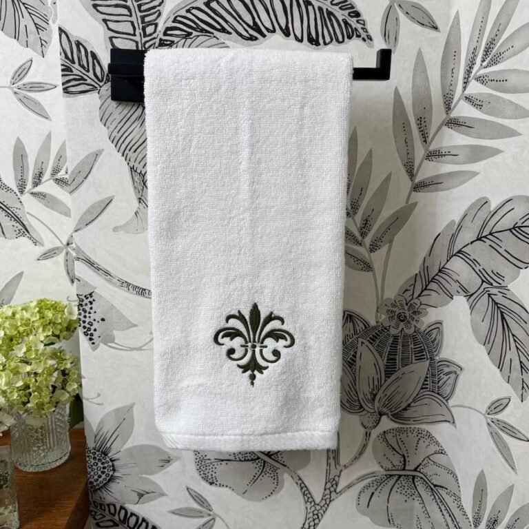 Toalla Firenze Blanco / Verde oliva
