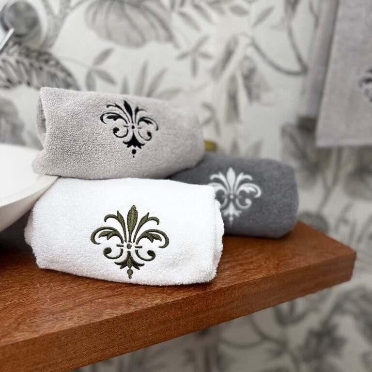 Toalla Firenze Blanco / Verde oliva