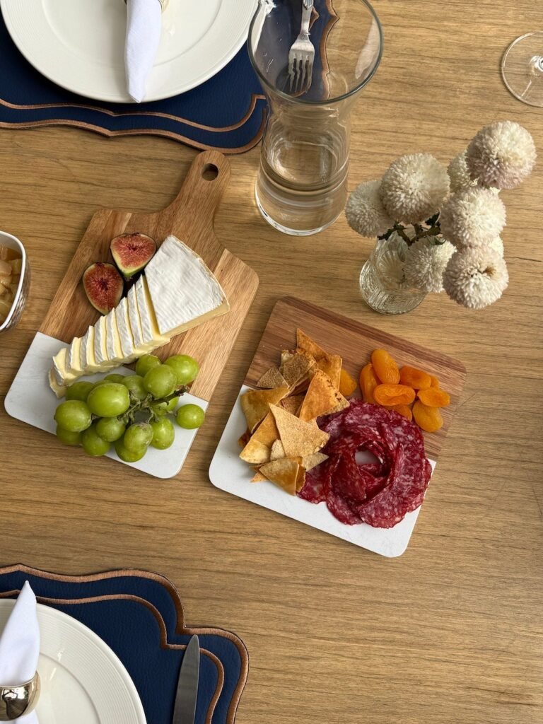 Tabla Cuadrada de madera y marmol