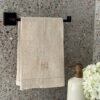 Toalla de manos avena/ Sello beige