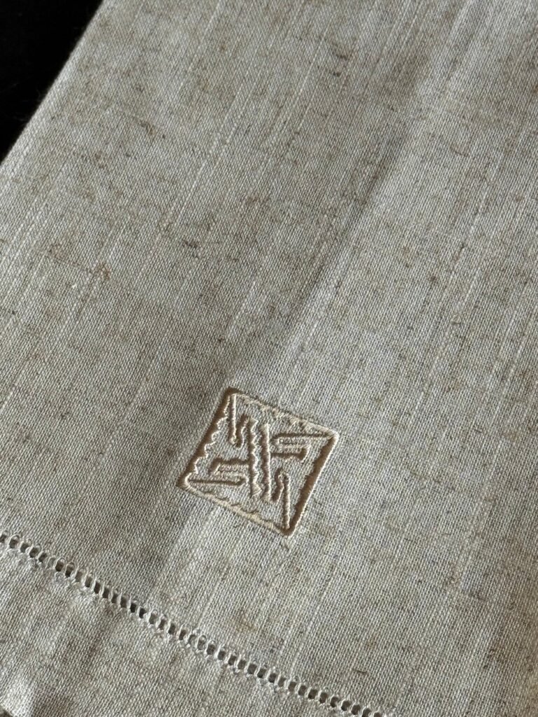 Toalla de manos avena/ Sello beige