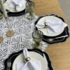 Individuales Belize Negros con bordado blanco