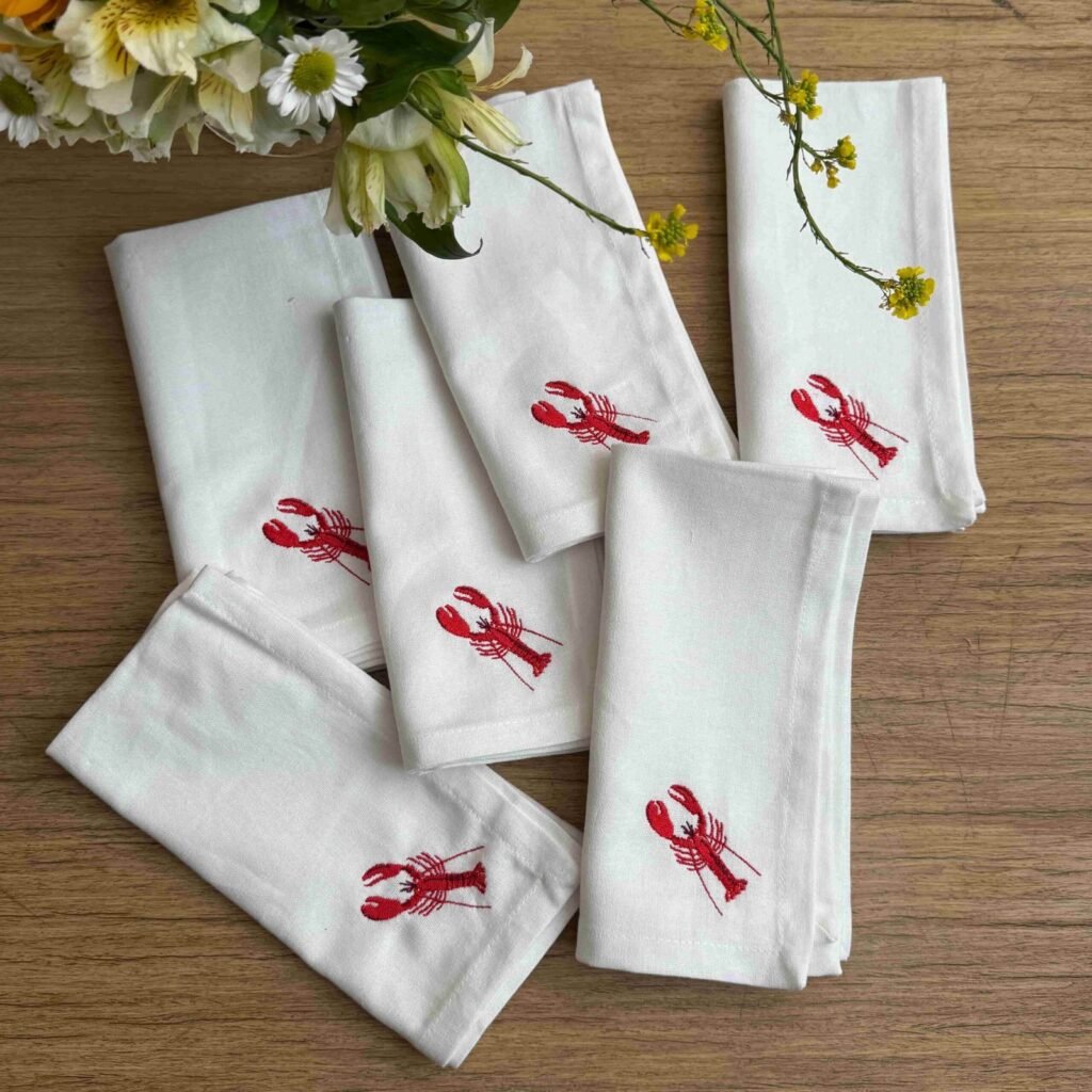 Pack de 6 Servilletas de Algodón “Lobster”