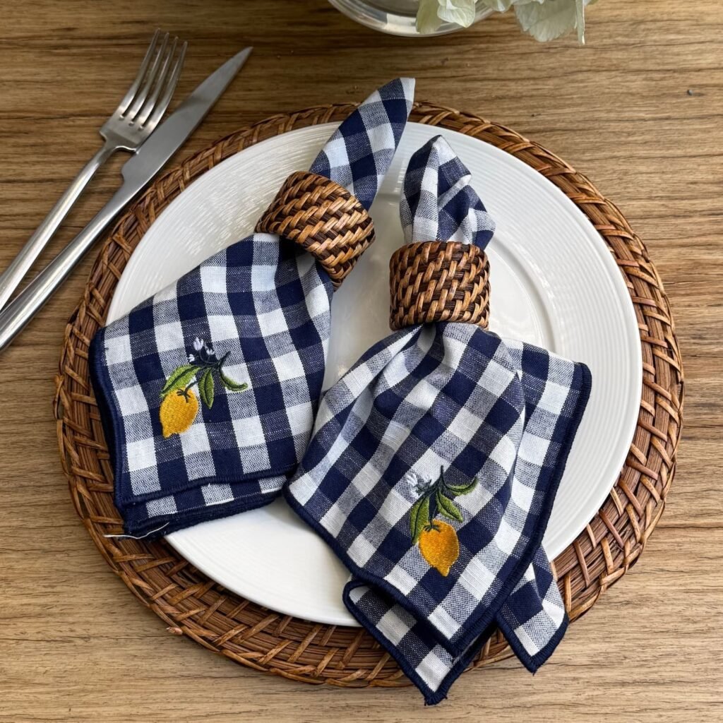Servilletas limoncello / Vichy Azul