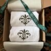 Toalla Firenze Blanco / Verde oliva