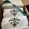 Toalla Firenze Blanco / Verde oliva
