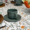 Taza y Plato de de café Absolute Verde - Set de 6