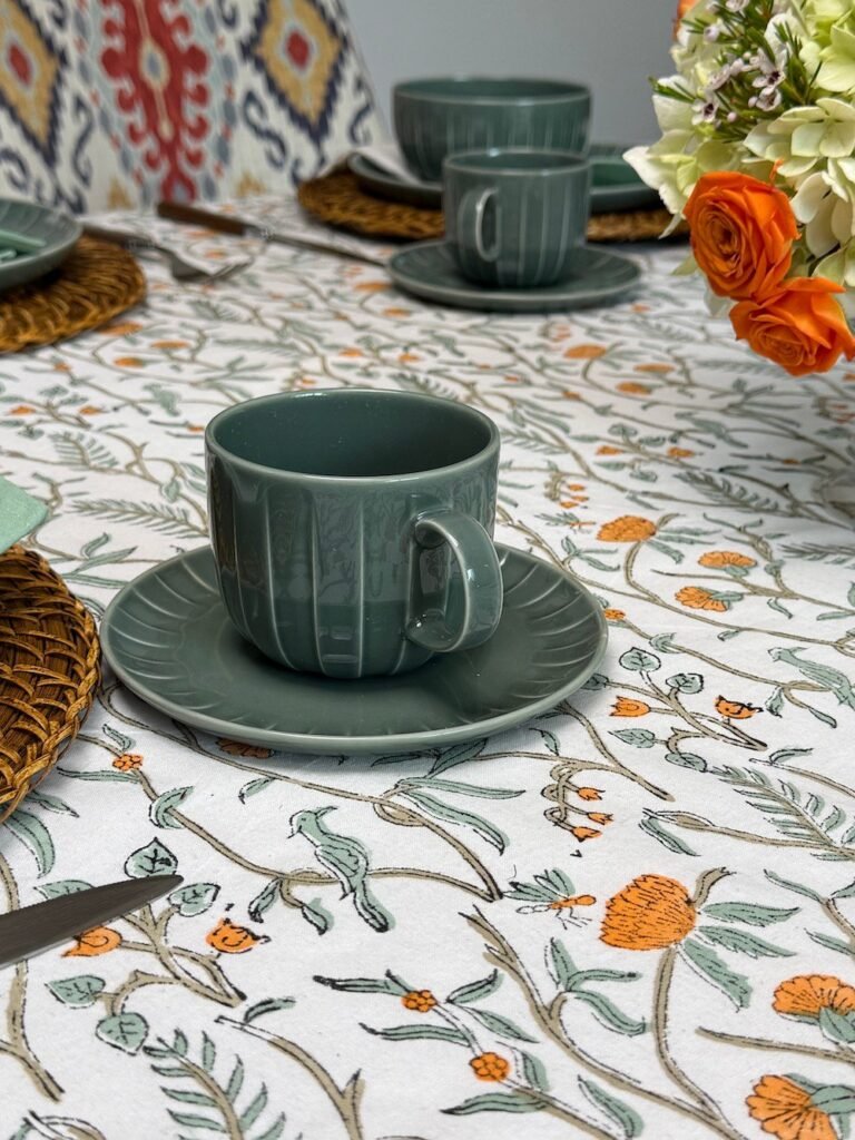 Taza y Plato de de café Absolute Verde - Set de 6