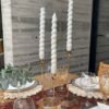 Candelabros dorados X 3 PIEZAS CON CUBIERTA DE VIDRIO