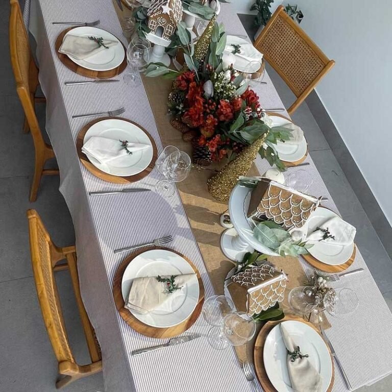 Mantel a Rayas Tostadas