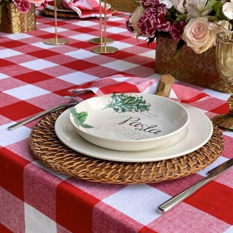 Mantel Picnic Cuadros Rojos Grandes - 100% Cotton