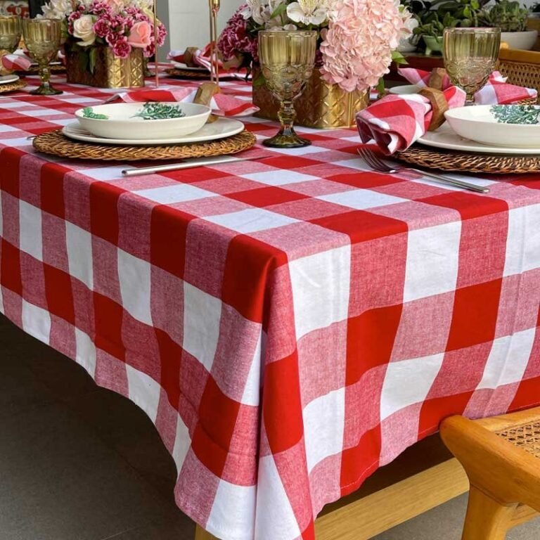 Mantel Picnic Cuadros Rojos Grandes - 100% Cotton