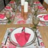 Servilleta Damask stripes salmón