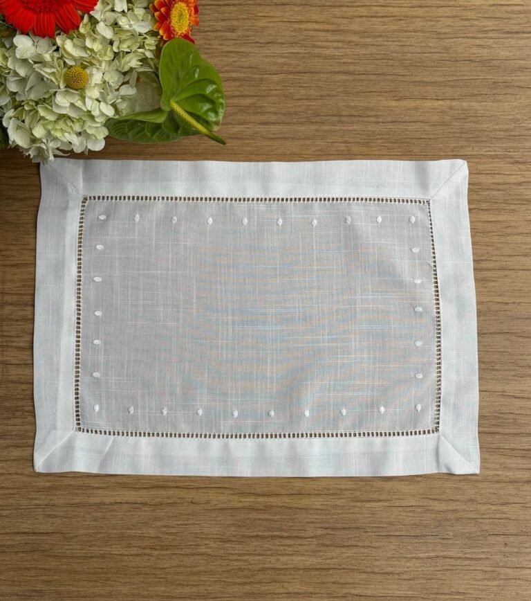 Individual Polka Blanco sobre blanco