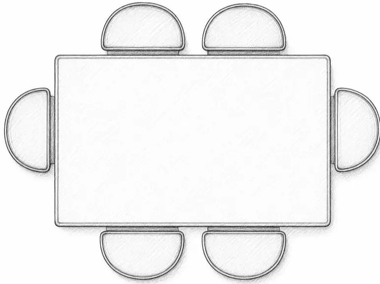 Mesa rectangular de 6 personas