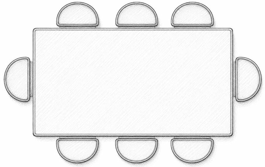 Mesa rectangular de 8