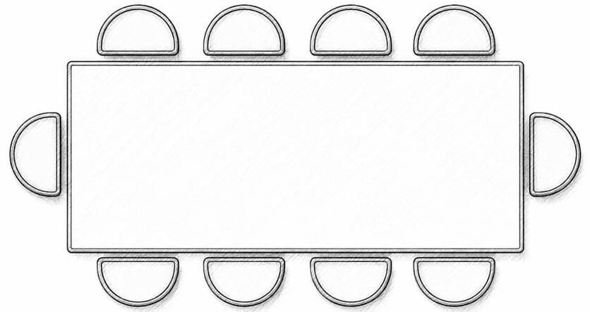 Mesa rectangular de 10
