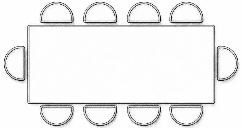 Mesa rectangular de 10 personas