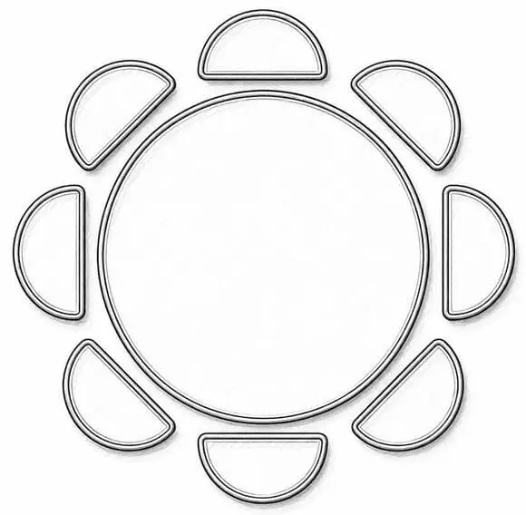 Mesa redonda de 8 personas